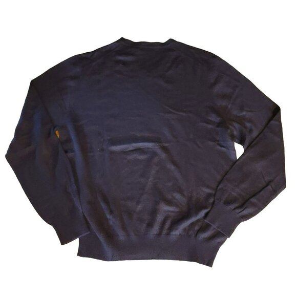 IZOD Mens V-Neck Pullover Sweater Plum Purple Long Sleeve Knit Classic Basics L - Picture 2 of 3